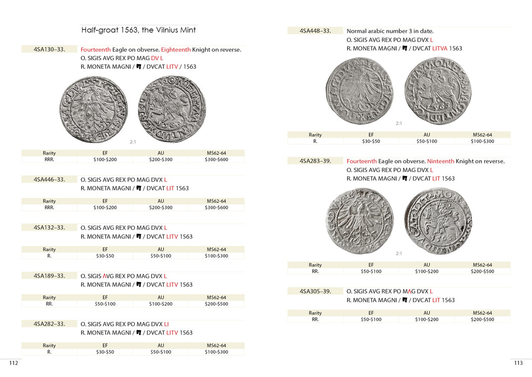 Katalogas "Lithuanian coins of Sigismundus Augustus 1545-1571" - Valstybė - Lietuva, Sostinė - Vilnius, 1918-2018, Lietuvai 100 metų